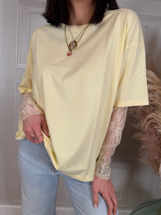 T-shirt manica pizzo - SusyMix