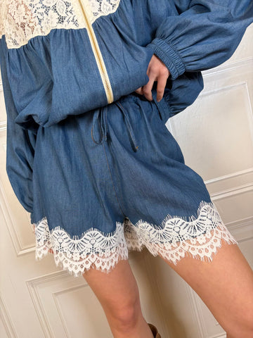 Shorts chambray e pizzo - Kikisix