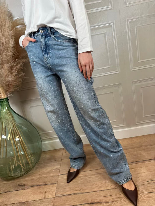 Jeans Worker pioggia Strass - SusyMix