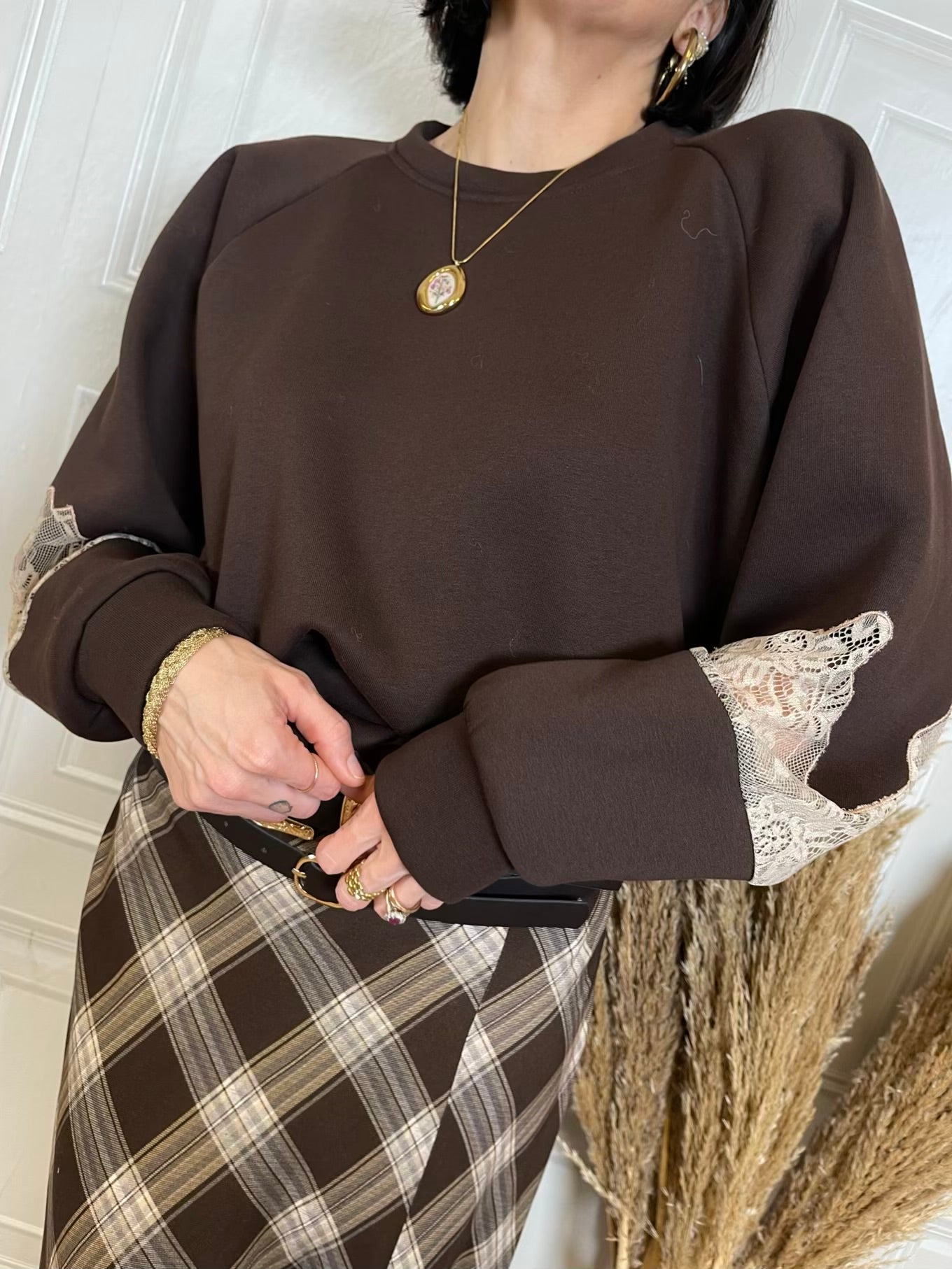 Felpa inserto pizzo - Vicolo