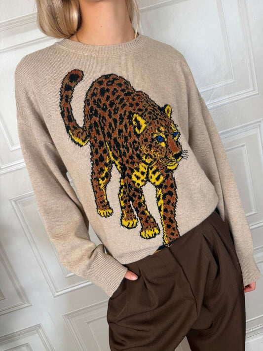 Maglione leopardo beige - Vicolo