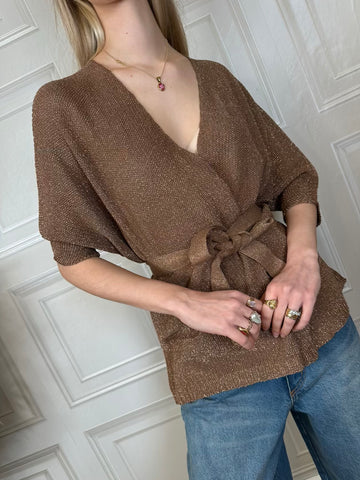 Cardigan lurex Kimono con cintura - Kontatto