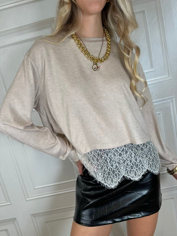 Maglia pizzo sul fondo - Haveone