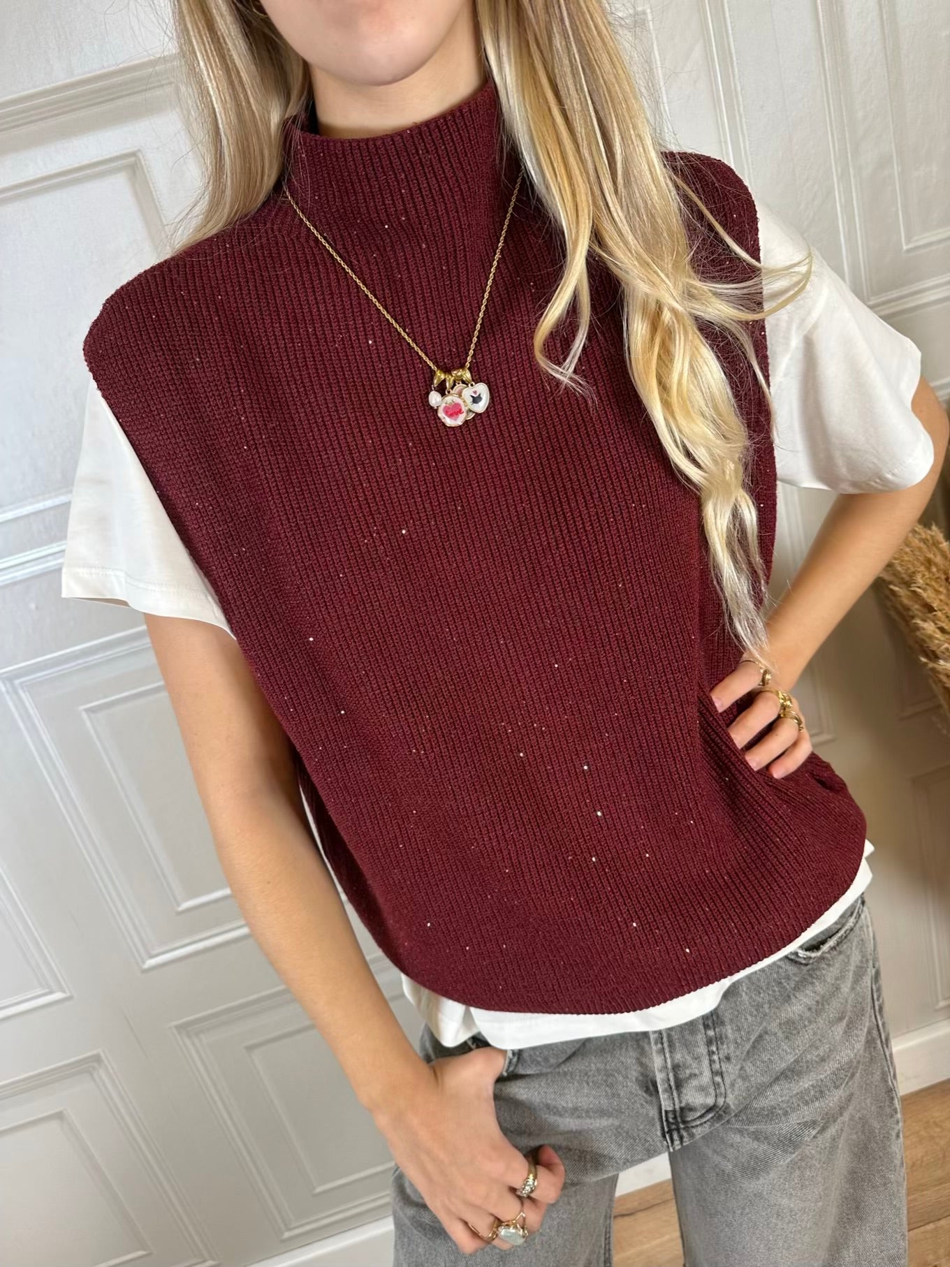 Gilet over micro paillettes- HaveOne