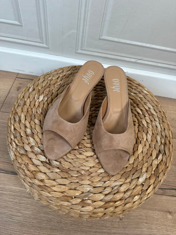 Sandalo Mule suede cammello - Ovye