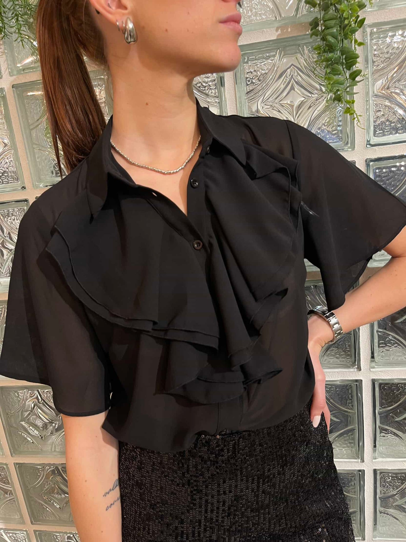 Camicia manica corta con rouches - You decide