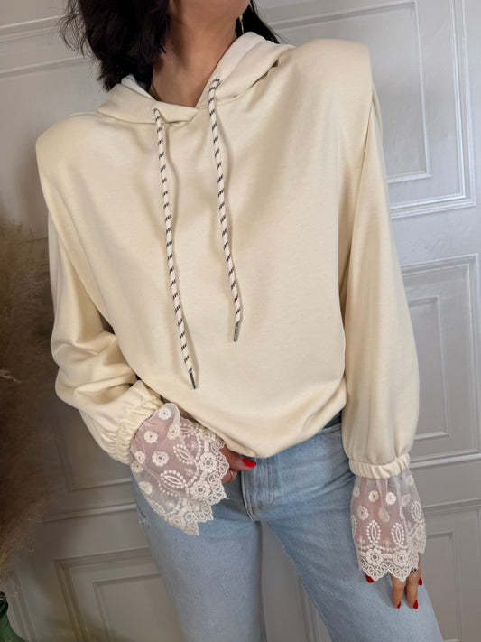 Felpa maniche pizzo - HaveOne