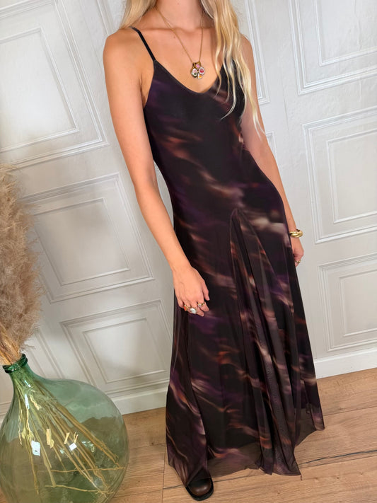 Abito lungo tulle fantasia animalier - SusyMix
