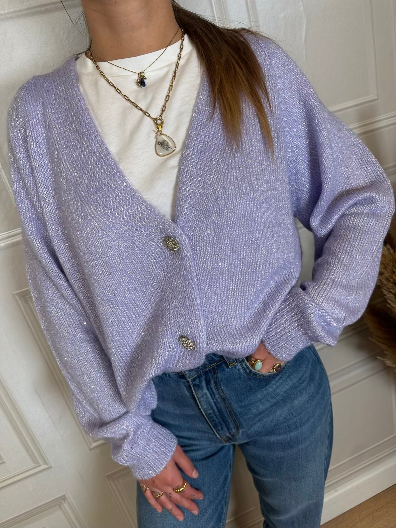 Giacchina bottoni gioiello micro paillettes - Kontatto