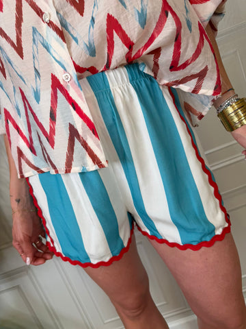 Shorts rigati celeste - HaveOne