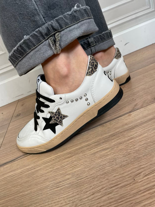 Sneakers effetto vintage leopardate - 2Star