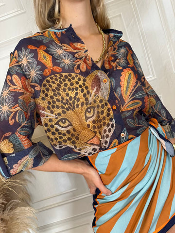 Camicia leopardo blu - Haveone
