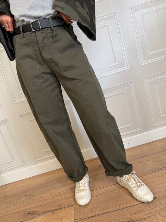 Pantalone egg fit stellina verde militare - SusyMix