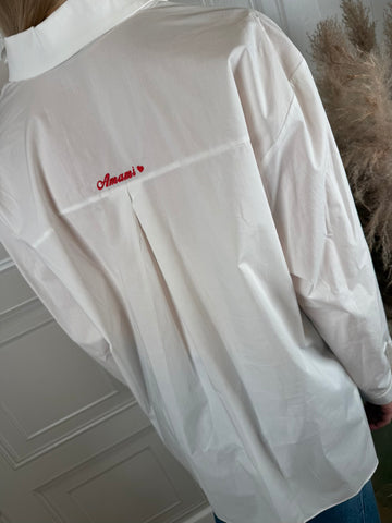 Camicia ricamo amami - Kikisix