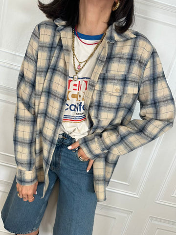 Camicia check panna e blu  - Vicolo
