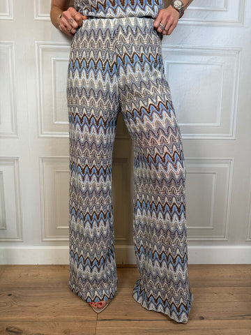 Pantalone zig zag azzurro - Tensione In