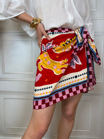 Gonna pareo tigri rosso - HaveOne
