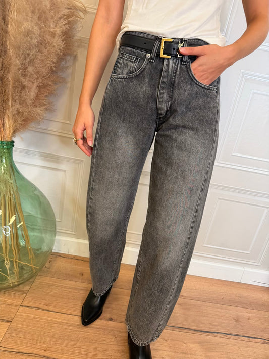 Denim Lucy barrel grigio effetto slavato - Haveone