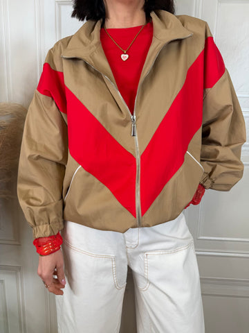Bomber cotone riga cammello - Haveone