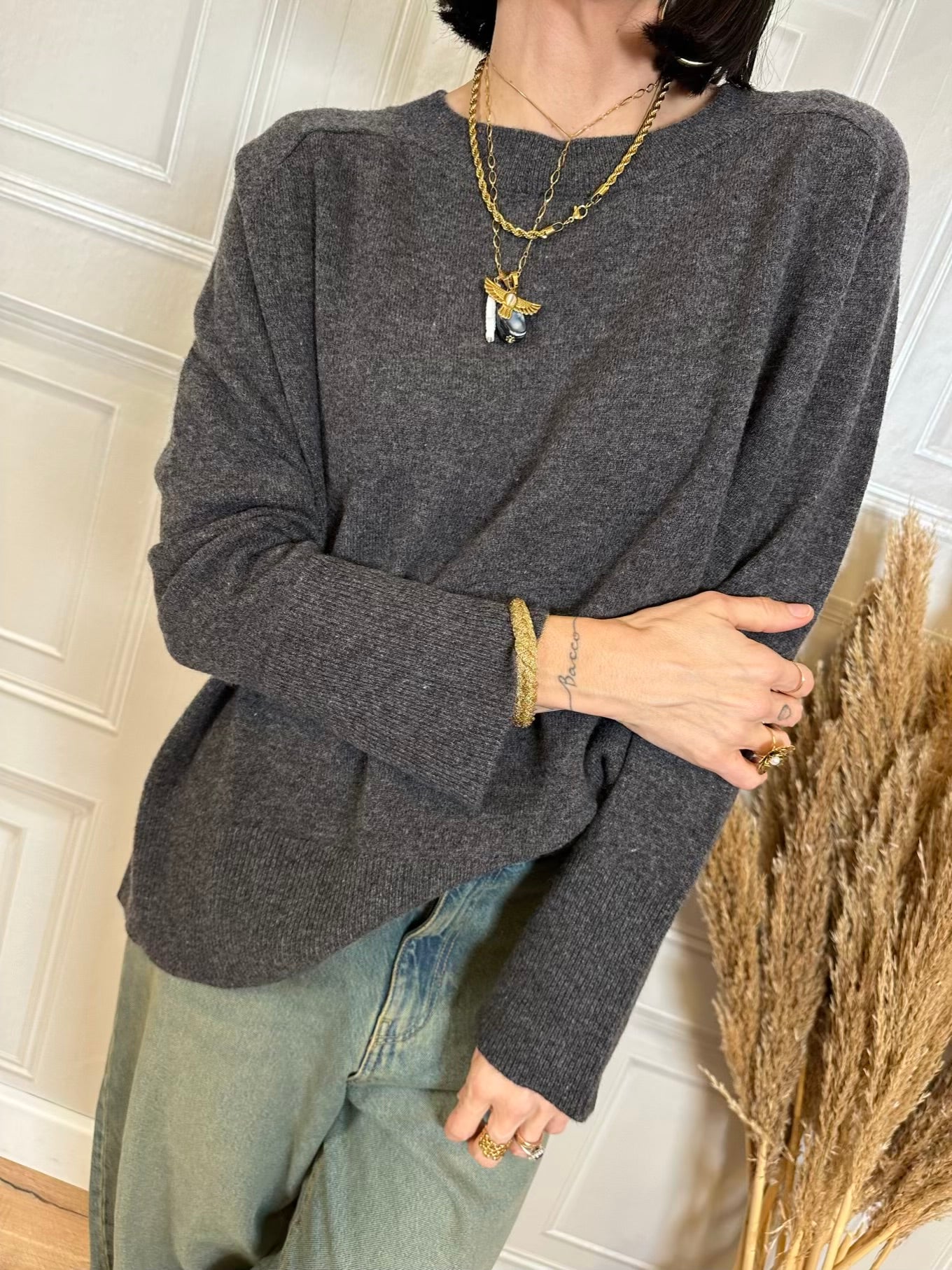 Maglia girocollo over  100% lana - Tensionein