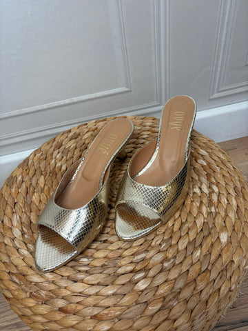 Sandalo Mule Vipera oro  - Ovye