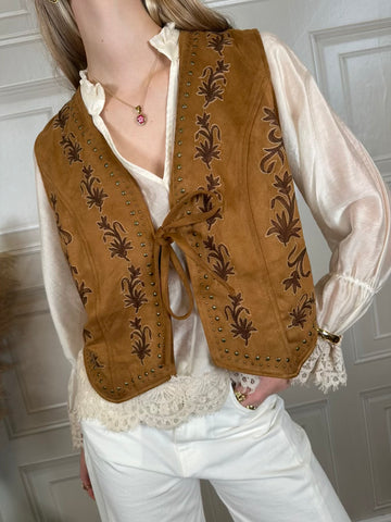 Gilet scamosciato cammello - Haveone