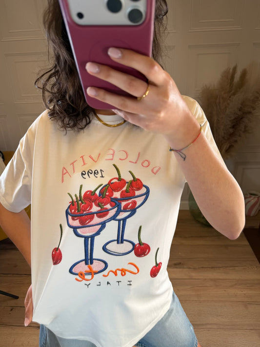 T-shirt “Dolce vita con te” - Hola Selection
