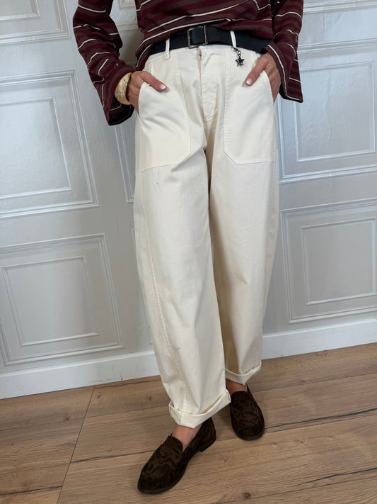 Pantalone egg fit stellina panna - SusyMix