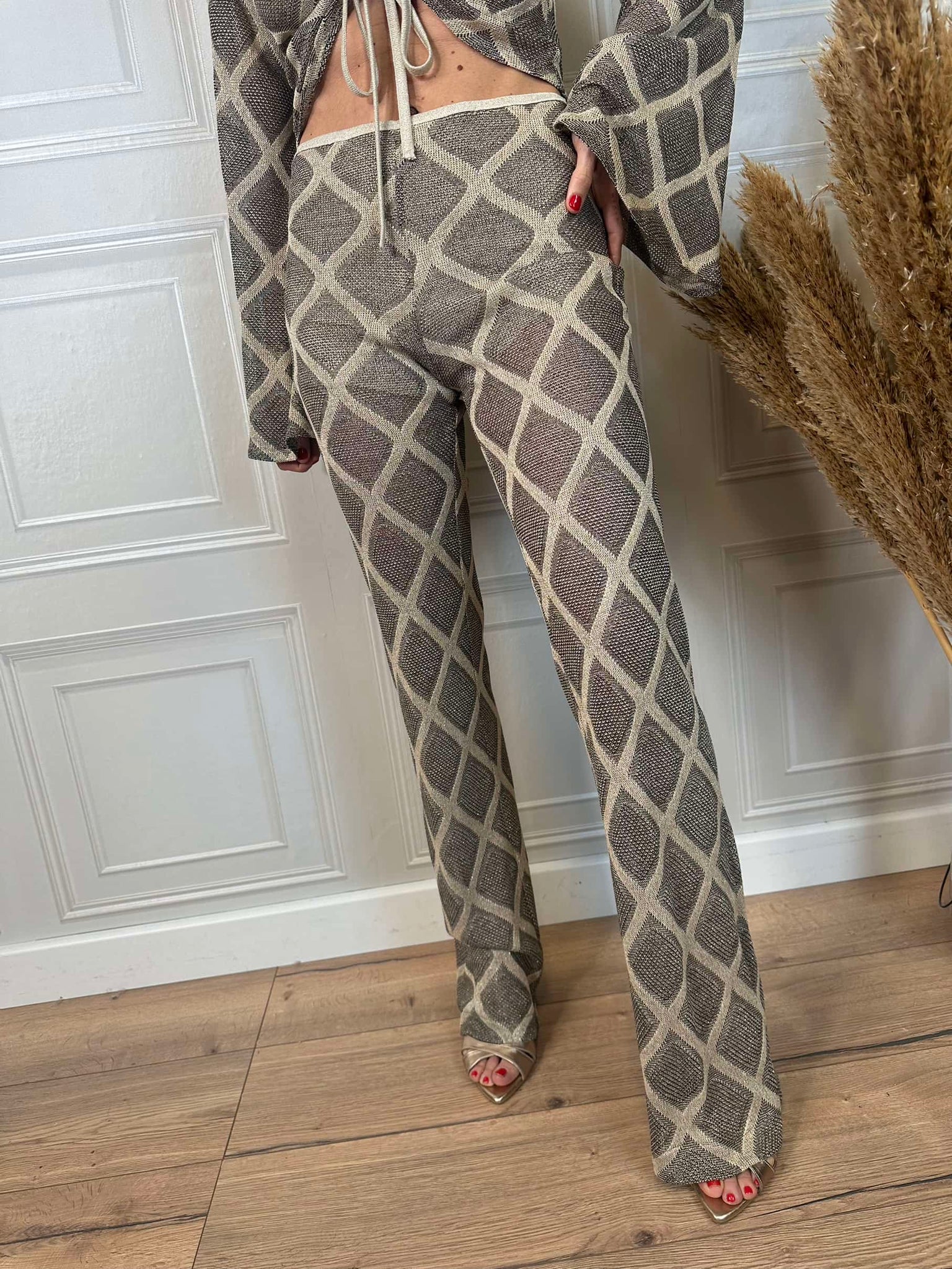 Pantalone rombi lurex - Haveone