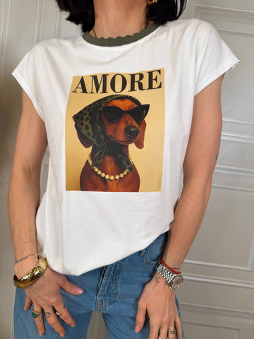 T-shirt bassotto chic amore - Hola selection