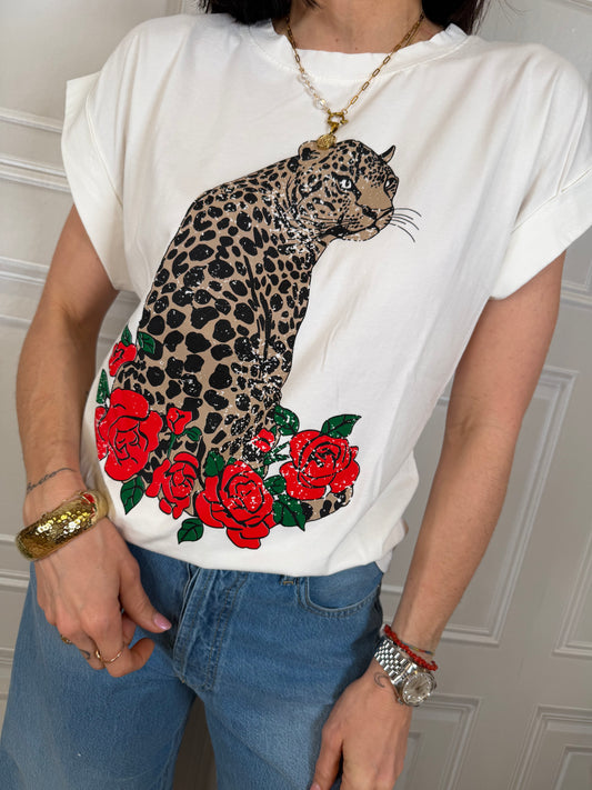 T-shirt leopardo rose - Hola selection