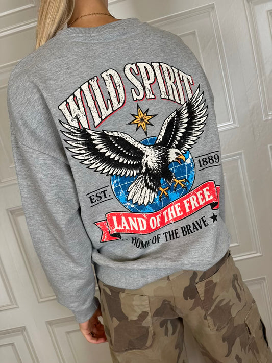 Felpa wild spirit grigio - Haveone