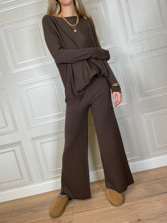 Coordinato Nina pull e pantalone moro - Haveone