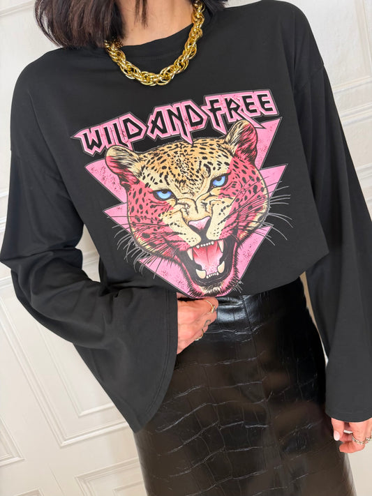 T-shirt manica ampia Wild and free - Susymix