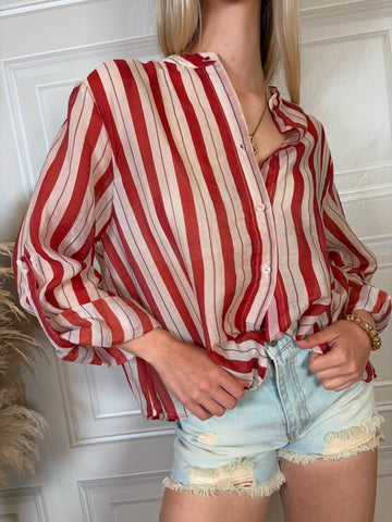 Camicia righe rosa e rosso - Haveone