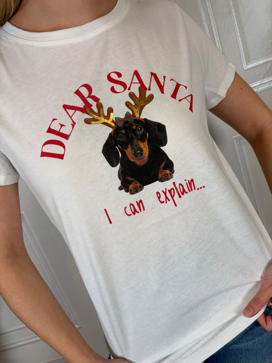 T-shirt dear Santa bassotto - Vicolo