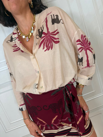 Camicia tigri e palme India - Kikisix