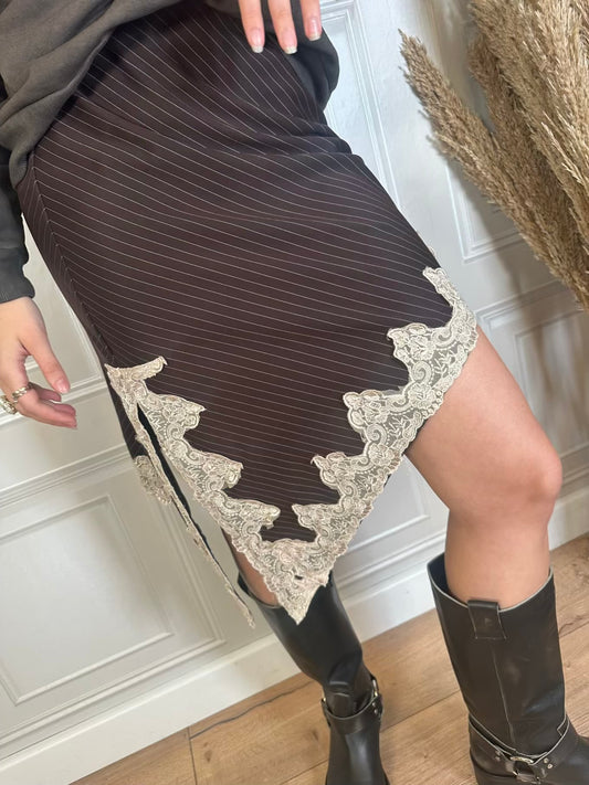 Gonna gessata pizzo asimmetrica - Haveone