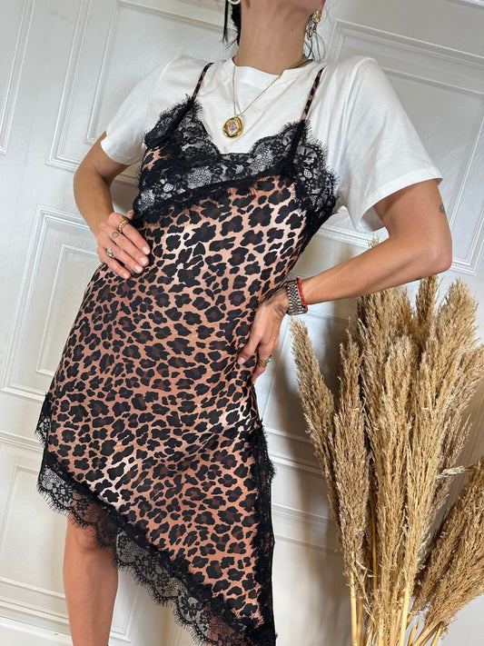 Abito lingerie maculato asimmetrico - Vicolo