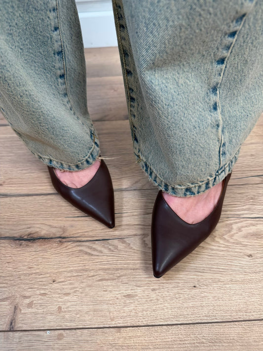 Slingback scollo asimmetrico moro - Ovyé