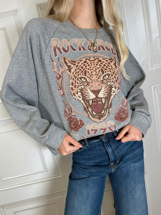 Felpa tigre rock&roll grigio - SusyMix