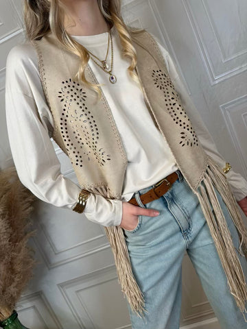 Gilet suede con frange - Vicolo
