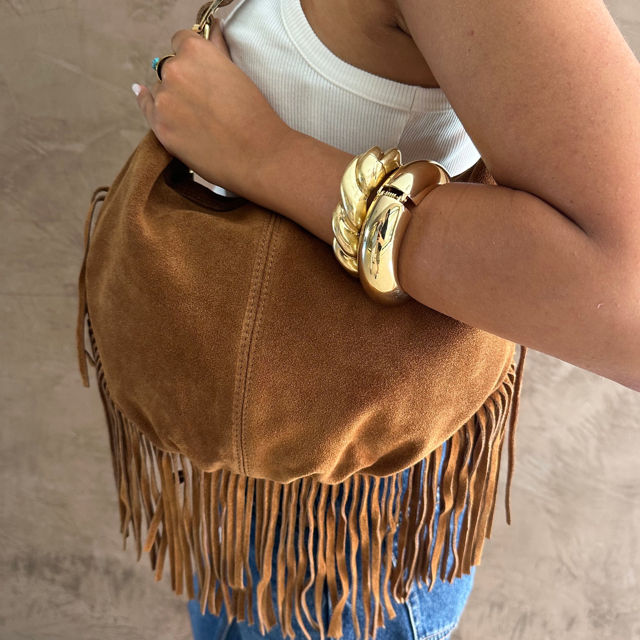 Hobo bag Moon suede  - Hola Selection