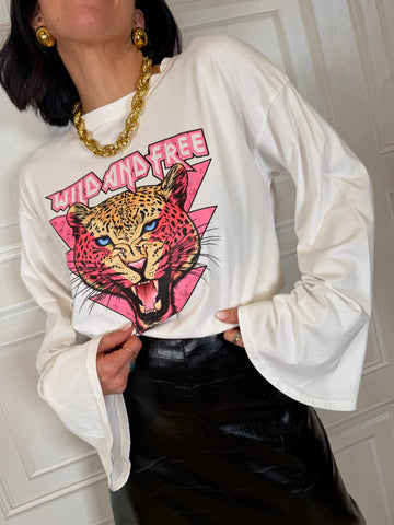 T-shirt manica ampia Wild and free - Susymix