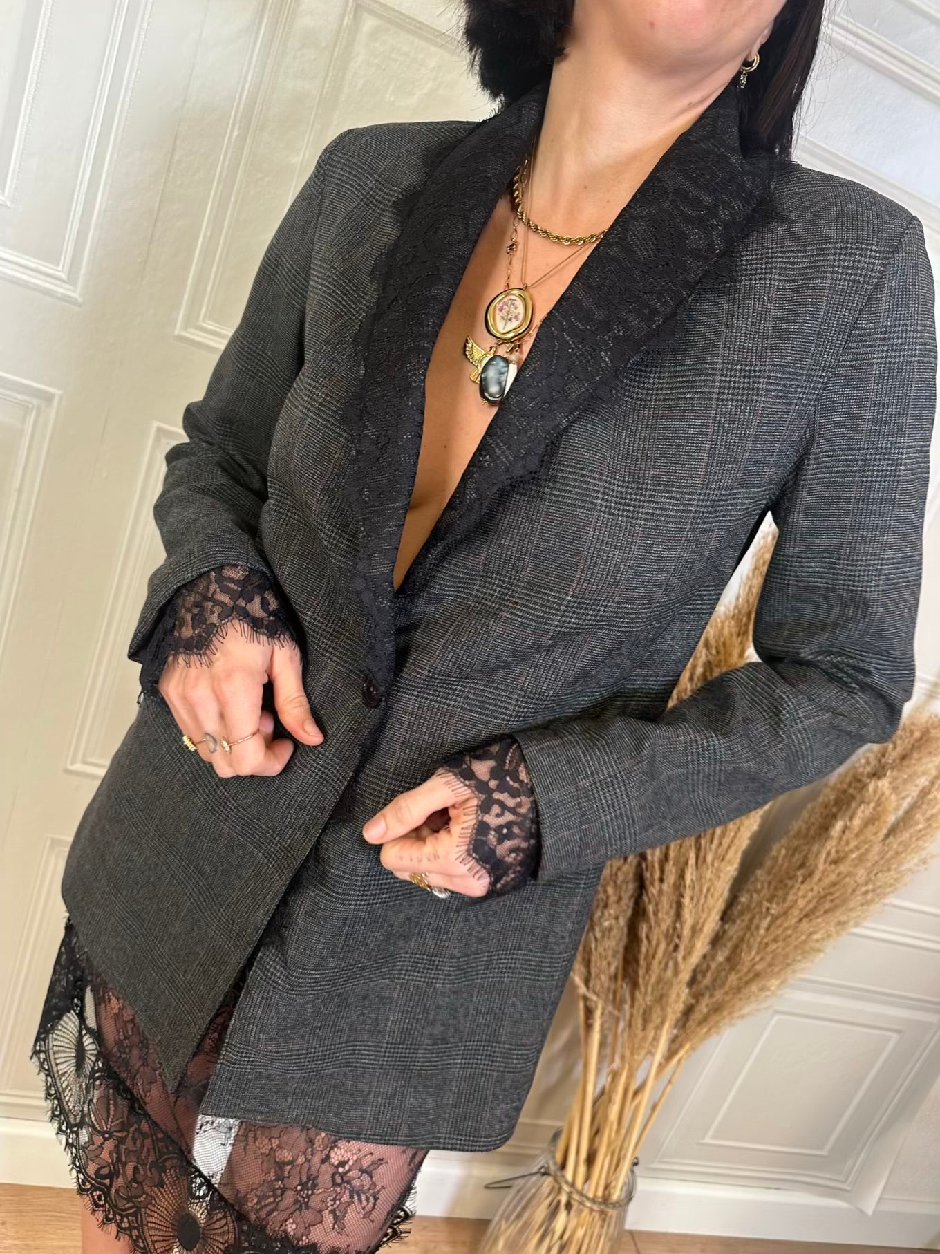 Blazer pizzo con cintura - SusyMix