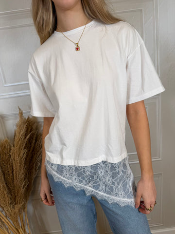 T-shirt fondo pizzo e paillettes - Kikisix