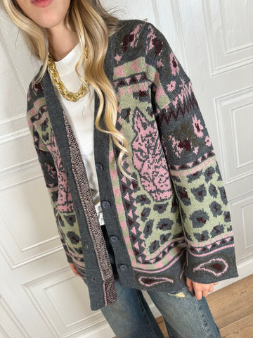 Cardigan tigri rosa - Vicolo