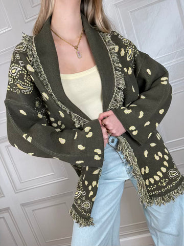 Cardigan bandana verde - Tensione In