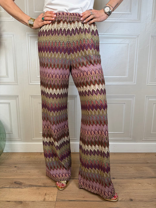 Pantalone zig zag lilla - Tensione In