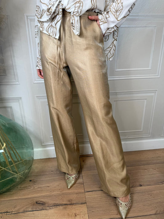 Pantalone oro satinato - Philia Loft